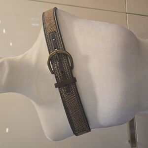 Gap Wool Leather Herringbone Brown Womens Belt